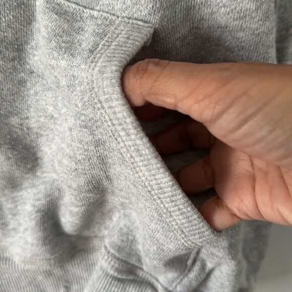 R-13 Men's Spliced Hoodie Heathered Gray Exposed Seam Asymmetrical luxury - Picture 4 of 9